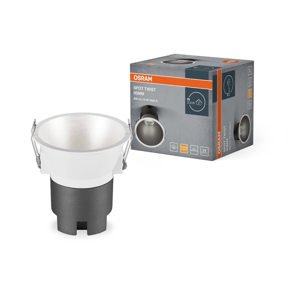 Šedé LED podhledové svítidlo 10 W SPOT 93mm, teplá bílá OSRAM