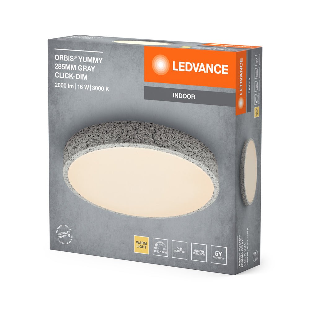 4099854283864 - Šedé LED stropní svítidlo 285 mm ORBIS, teplá bílá - Stropní svítidlo - LEDVANCE e - shop