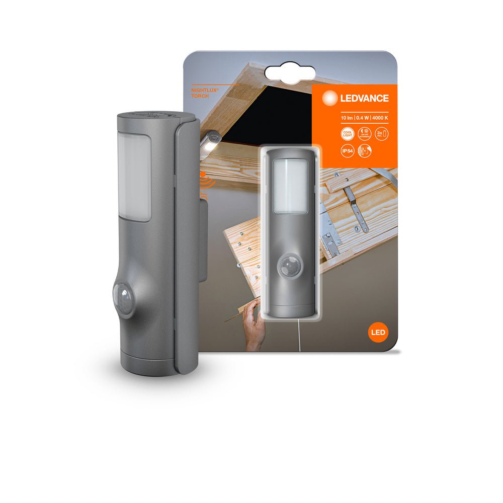 Šedé mobilní orientační LED světlo NIGHTLUX® TORCH s čidlem