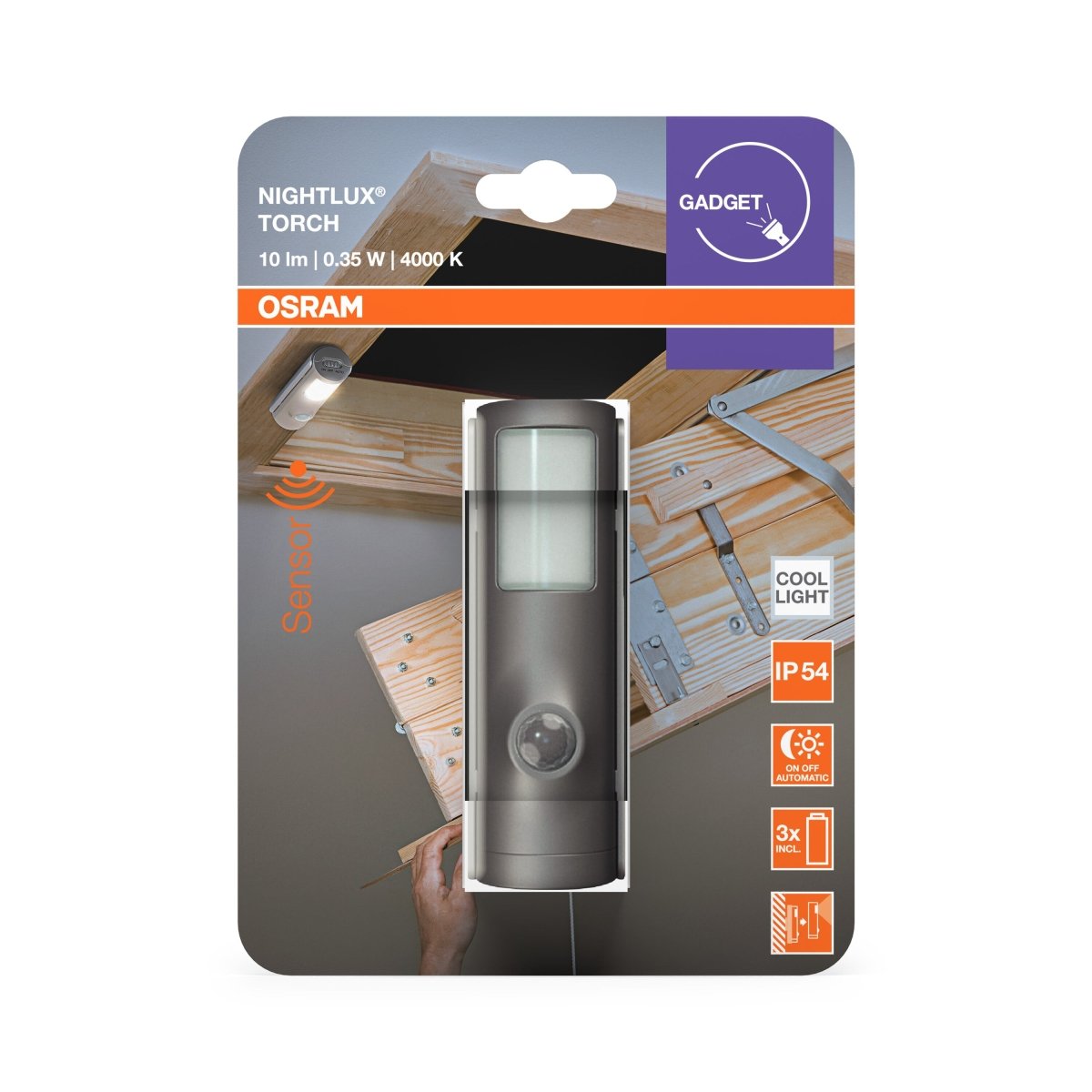 4099854530975 - Šedé mobilní orientační LED světlo NIGHTLUX® TORCH s čidlem OSRAM - Orientační svítidlo - LEDVANCE e - shop