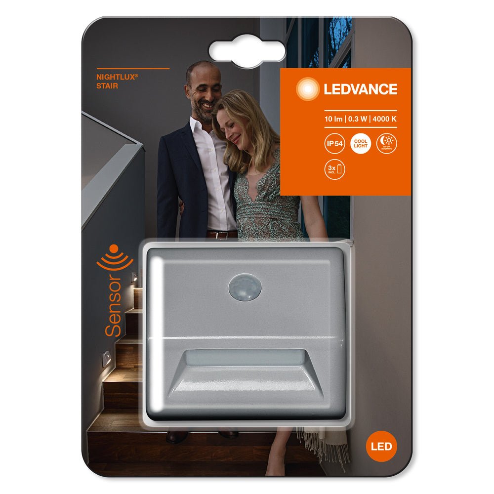 4058075260757 - Šedé noční orientační LED světlo na schody STAIR s čidlem - Orientační svítidlo - LEDVANCE e - shop