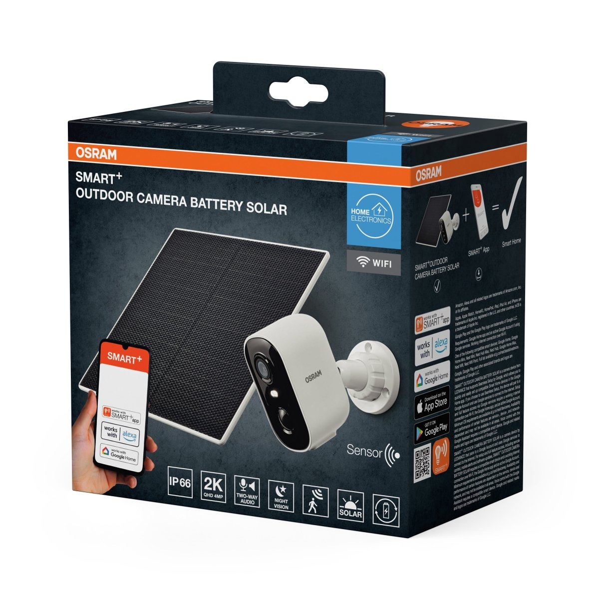4058075850576 - SMART+ Chytrá venkovní WiFi kamera solární, bílá - Doplněk - Czechia LEDVANCE e-shop