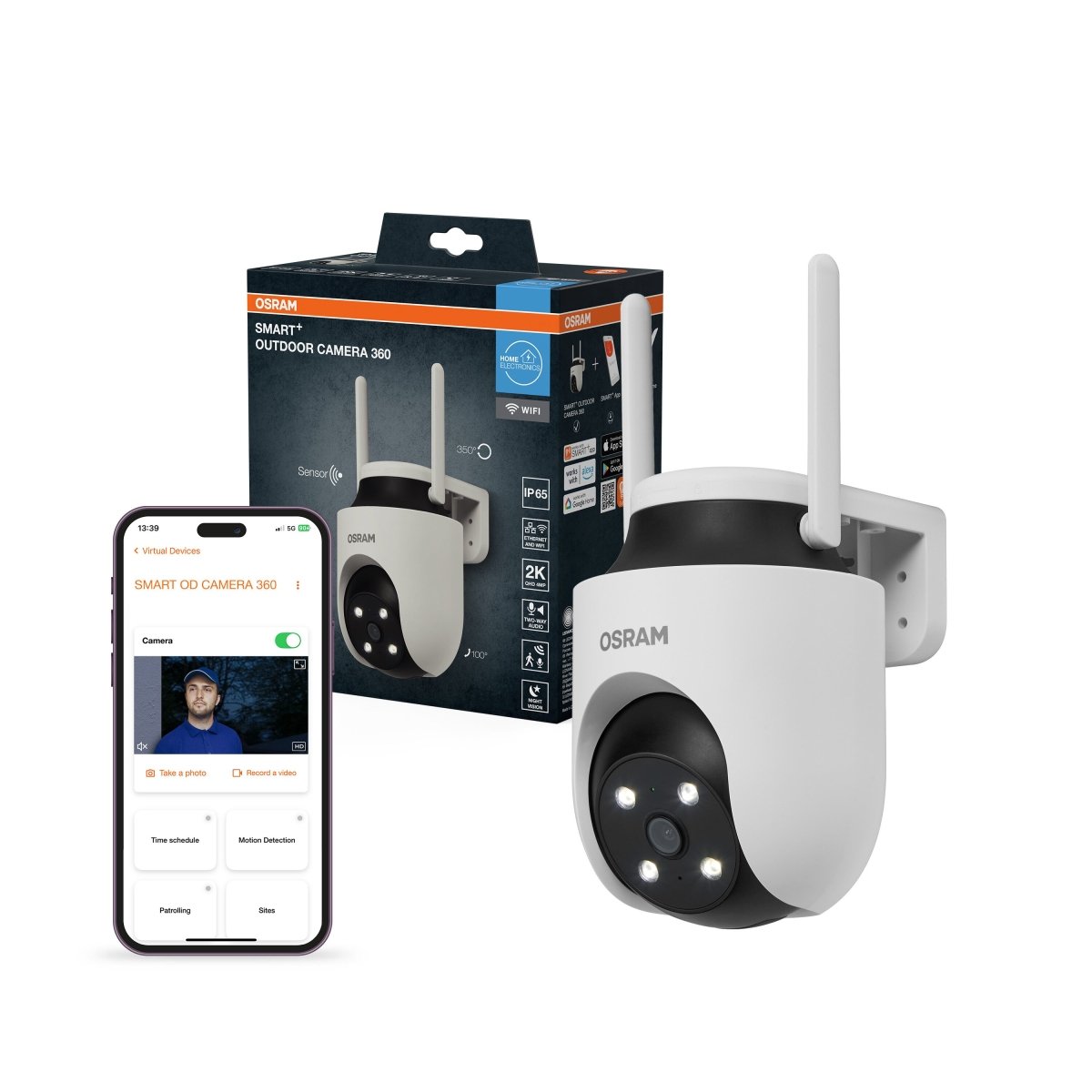 4058075850552 - SMART+ Chytrá WiFi kamera 360° venkovní, bílá - Doplněk - Czechia LEDVANCE e-shop