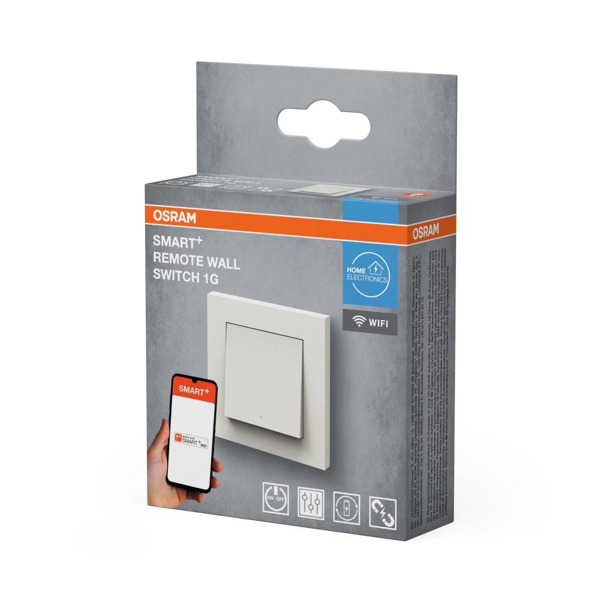 4058075849846 - SMART+ Chytrý nástěnný spínač WiFi bílá (1 tlačítko) - Chytrý ovladač - Czechia LEDVANCE e-shop