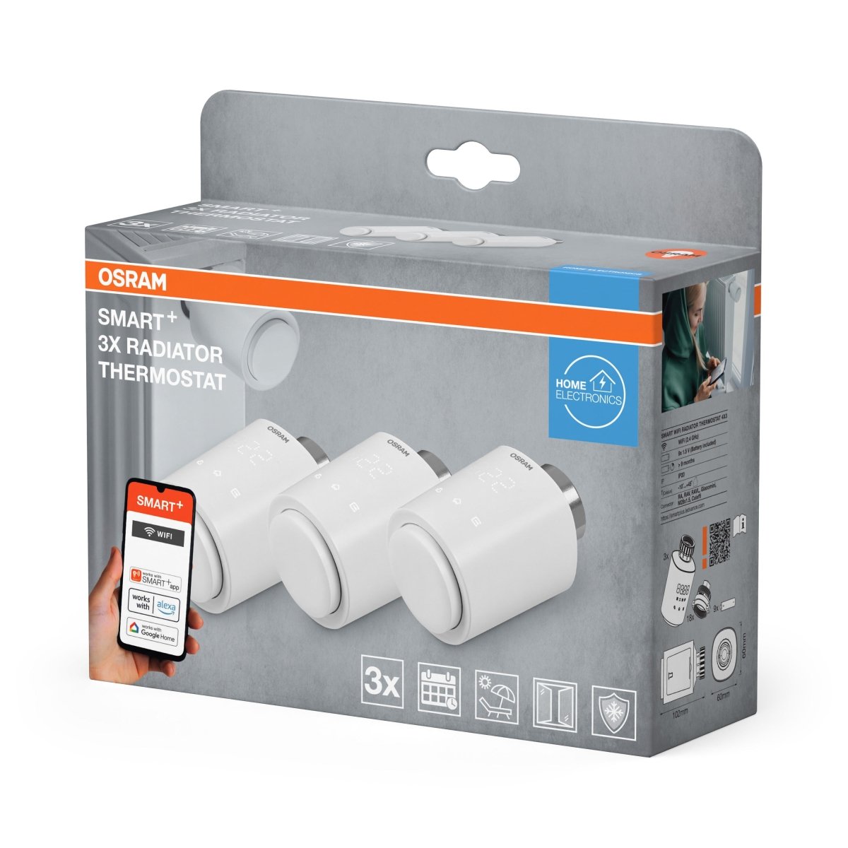 4099854418945 - SMART+ Chytrý termostat WiFi Bílá (3ks) - Doplněk - Czechia LEDVANCE e-shop