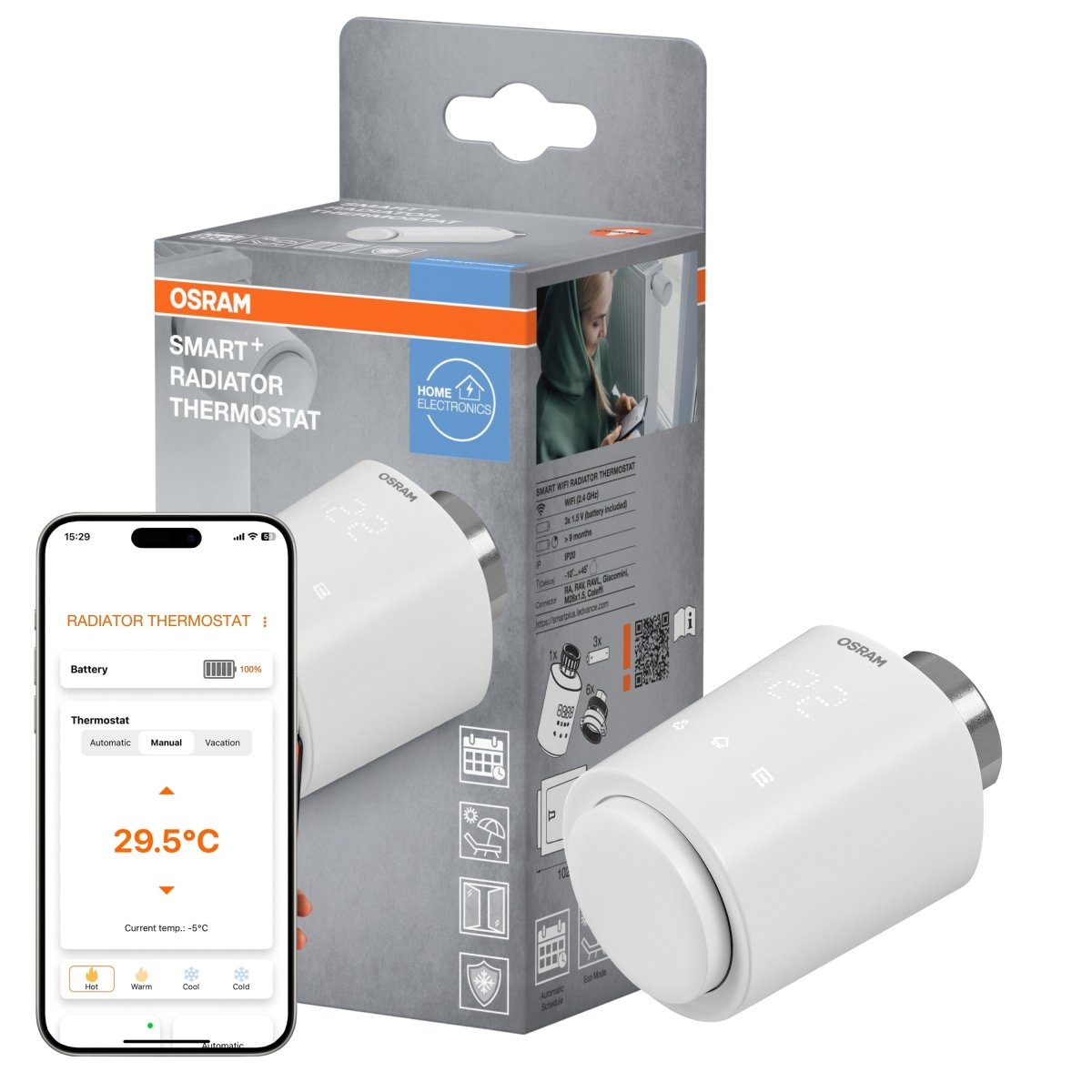 4099854418914 - SMART+ Chytrý termostat WiFi Bílá - Doplněk - Czechia LEDVANCE e-shop