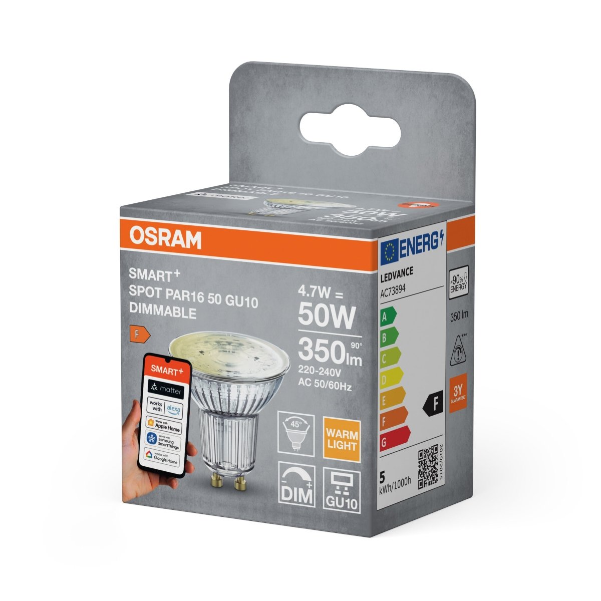 4058075851122 - Smart LED reflektor SMART+ MATTER Dimmable PAR16 50, 4.7W, GU10 - Czechia LEDVANCE e - shop