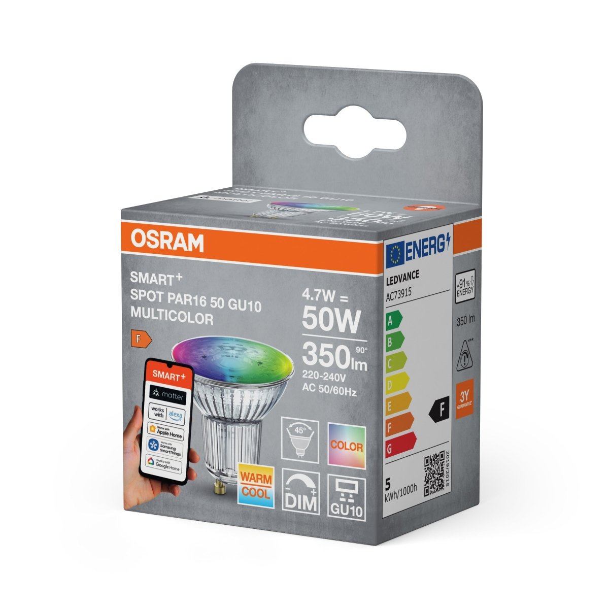 4099854462191 - Smart LED reflektor SMART+ MATTER Multicolor PAR16 50, 4.7W, GU10 - Czechia LEDVANCE e - shop