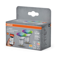 4099854496172 - Smart LED reflektor SMART+ MATTER PAR16 50, 4.7W, Nastavitelná bílá + RGB, GU10, Duo Pack - Czechia LEDVANCE e - shop