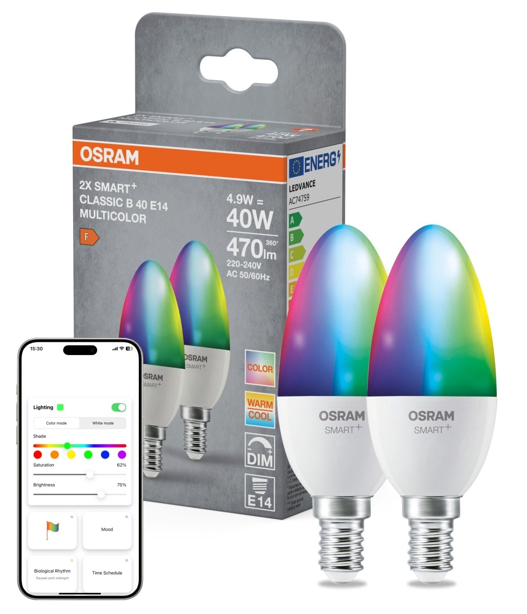 Smart LED žárovka SMART+ MATTER Classic B40, 4.9W, Nastavitelná bílá