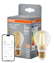 4099854529948 - Smart LED žárovka SMART+ MATTER Filament Classic A53, 6W, Teplá bílá, Zlatá, E27 - Czechia LEDVANCE e - shop