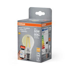 4099854530005 - Smart LED žárovka SMART+ MATTER Filament Classic A60, 6W, Teplá bílá, E27 - Czechia LEDVANCE e - shop