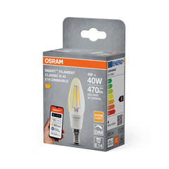 4099854530067 - Smart LED žárovka SMART+ MATTER Filament Classic B40, 4W, Teplá bílá, E14 - Czechia LEDVANCE e - shop