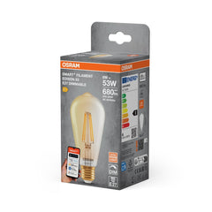 4099854530104 - Smart LED žárovka SMART+ MATTER Filament Classic Edison 53, 6W, Teplá bílá, Zlatá, E27 - Czechia LEDVANCE e - shop