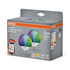 4099854496097 - Smart LED žárovka SMART+ MATTER Globe 95, 14W, Nastavitelná bílá + RGB, E27, Duo Pack - Czechia LEDVANCE e - shop