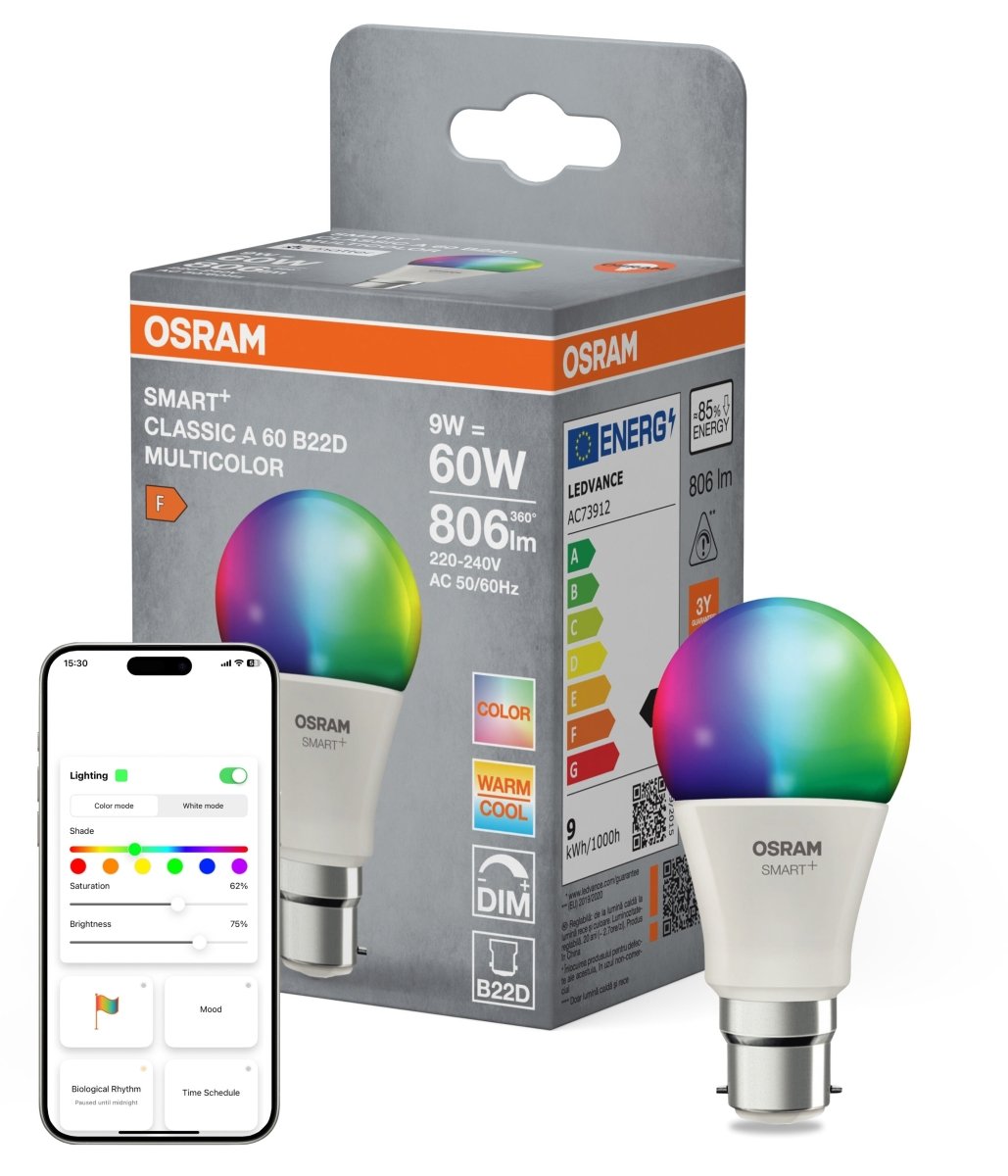 4099854528859 - Smart LED žárovka SMART+ MATTER Multicolor Classic A60, 9W, B22D - Czechia LEDVANCE e - shop