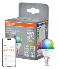 4099854461385 - Smart LED žárovka SMART+ MATTER Multicolor Classic P40, 4.9W, E14 - Czechia LEDVANCE e - shop