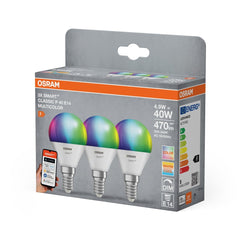 4099854529887 - Smart LED žárovka SMART+ MATTER Multicolor Classic P40, 4.9W, E14, Triple Pack - Czechia LEDVANCE e - shop