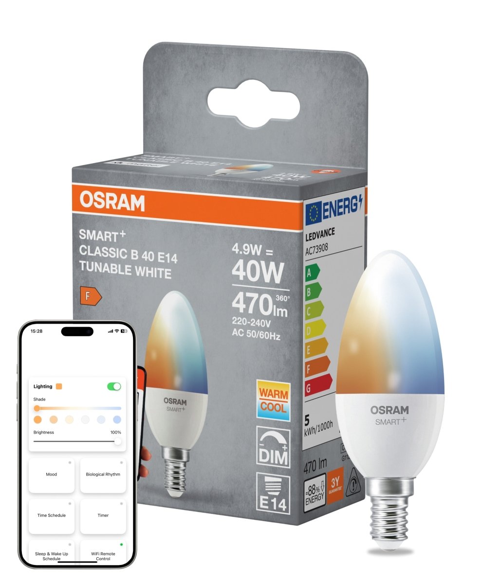 4099854529924 - Smart LED žárovka SMART+ MATTER Tunable White Classic B40, 4.9W, E14 - Czechia LEDVANCE e - shop