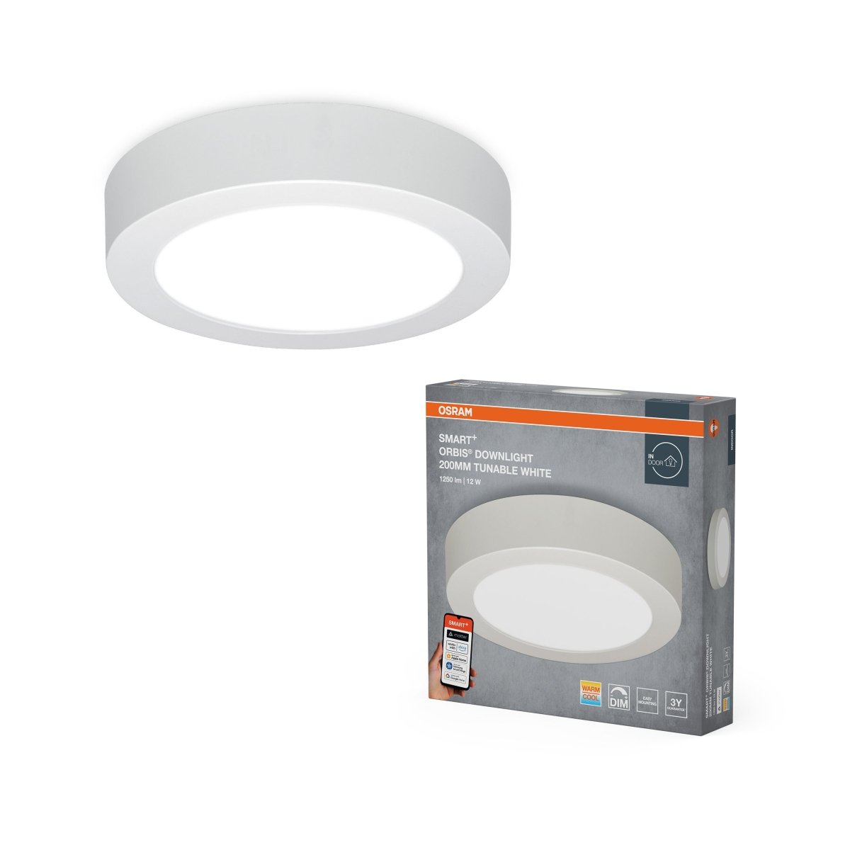 4099854475597 - SMART+ MATTER Downlight, bílá, laditelná bílá - Stropní svítidlo - Czechia LEDVANCE e-shop