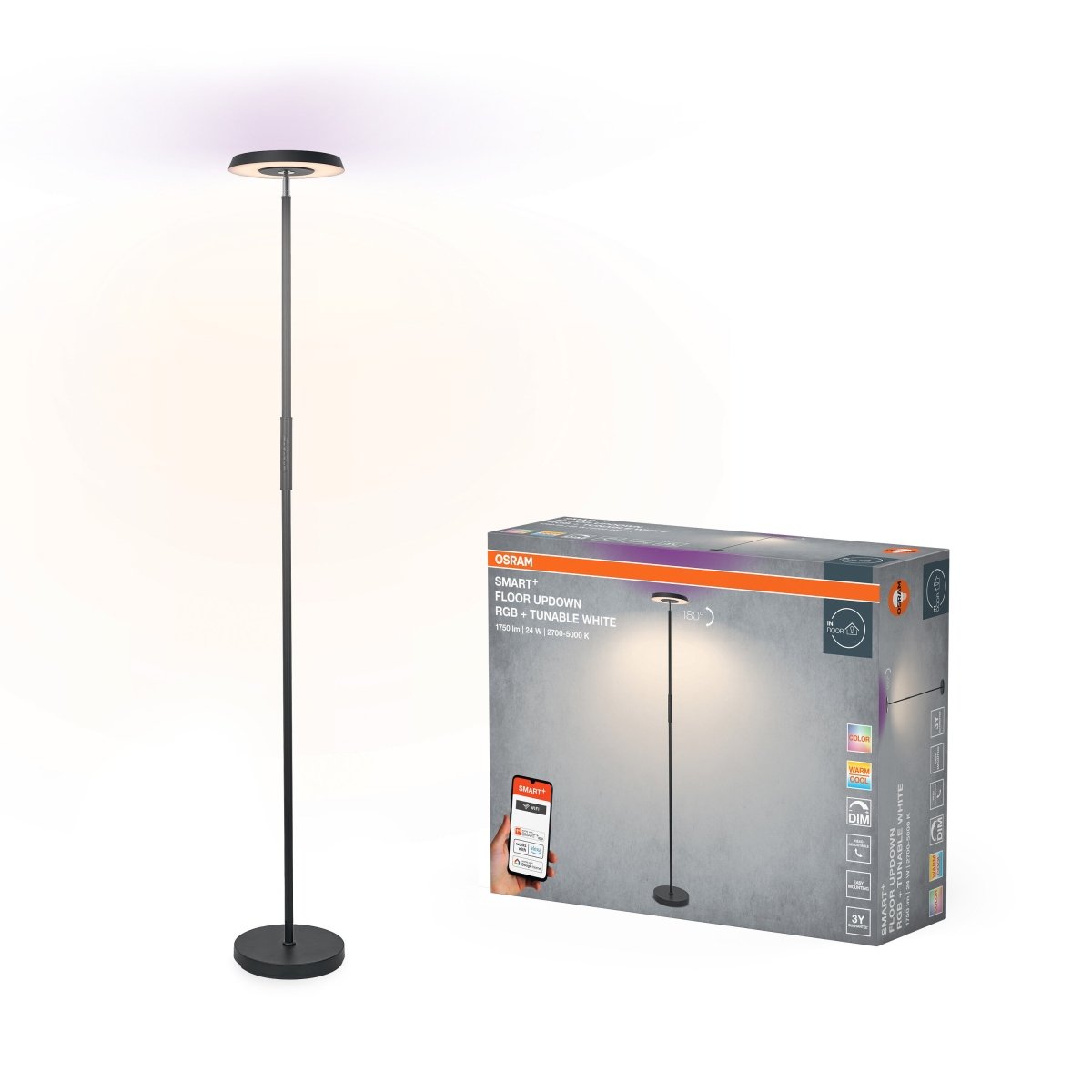4099854472251 - SMART Stojací lampa 24 W RGB,Laditelná bílá - Stojací lampa - LEDVANCE e - shop