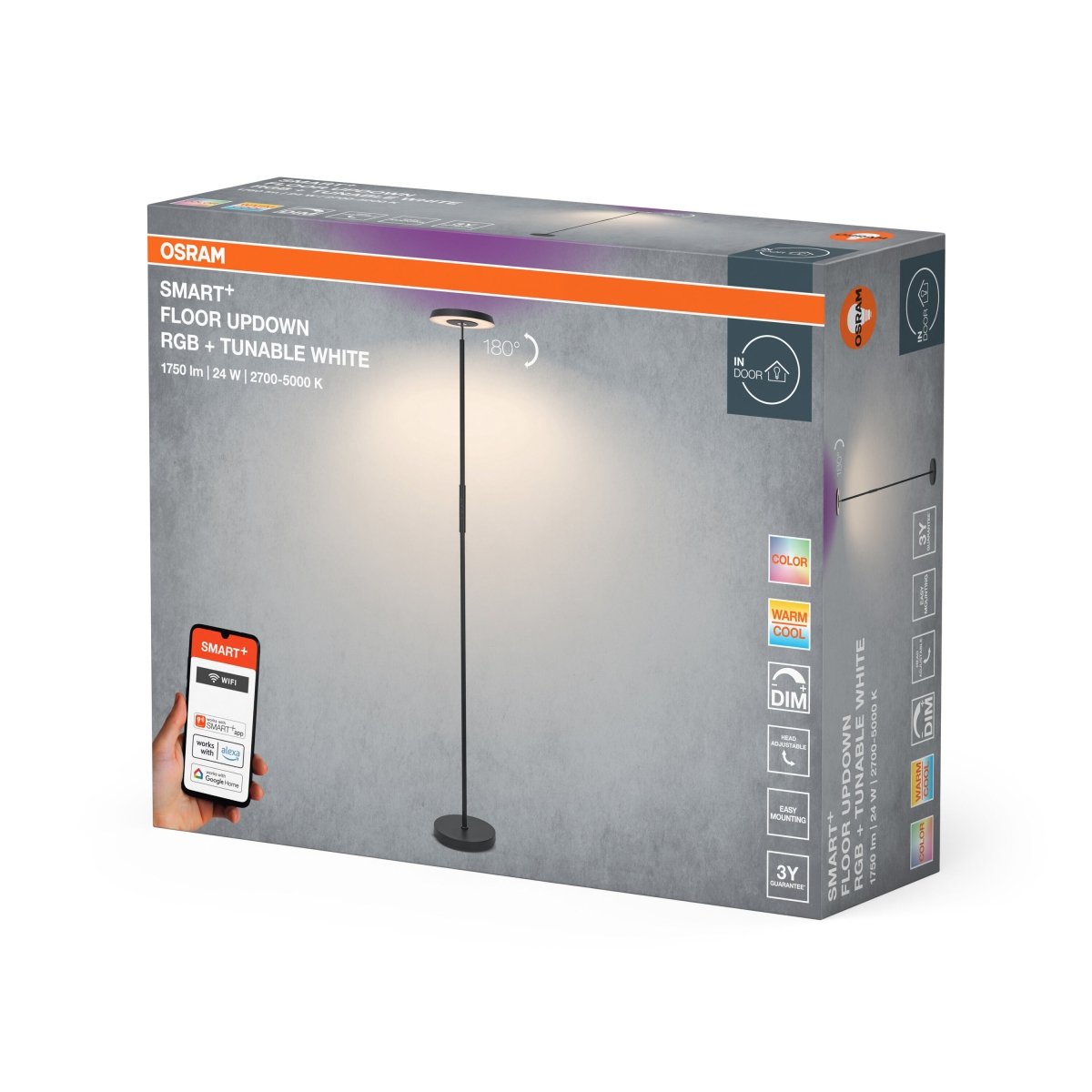 4099854472251 - SMART Stojací lampa 24 W RGB,Laditelná bílá - Stojací lampa - LEDVANCE e - shop