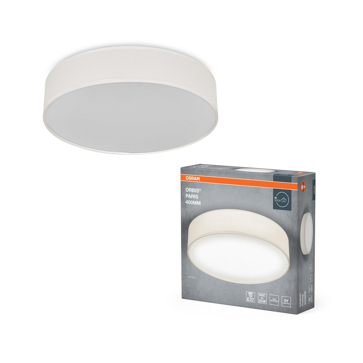 4099854449444 - Smetanové stropní svítidlo E27 ORBIS PARIS 400 mm OSRAM - Stropní svítidlo - LEDVANCE e - shop
