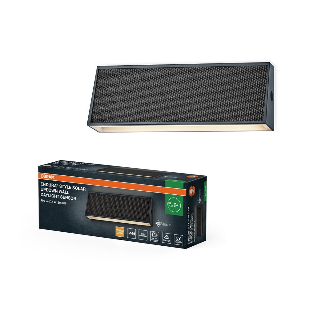 Solární nástěnné svítidlo ENDURA Style Solar Daylight Updown, IP54, Tmavě šedé