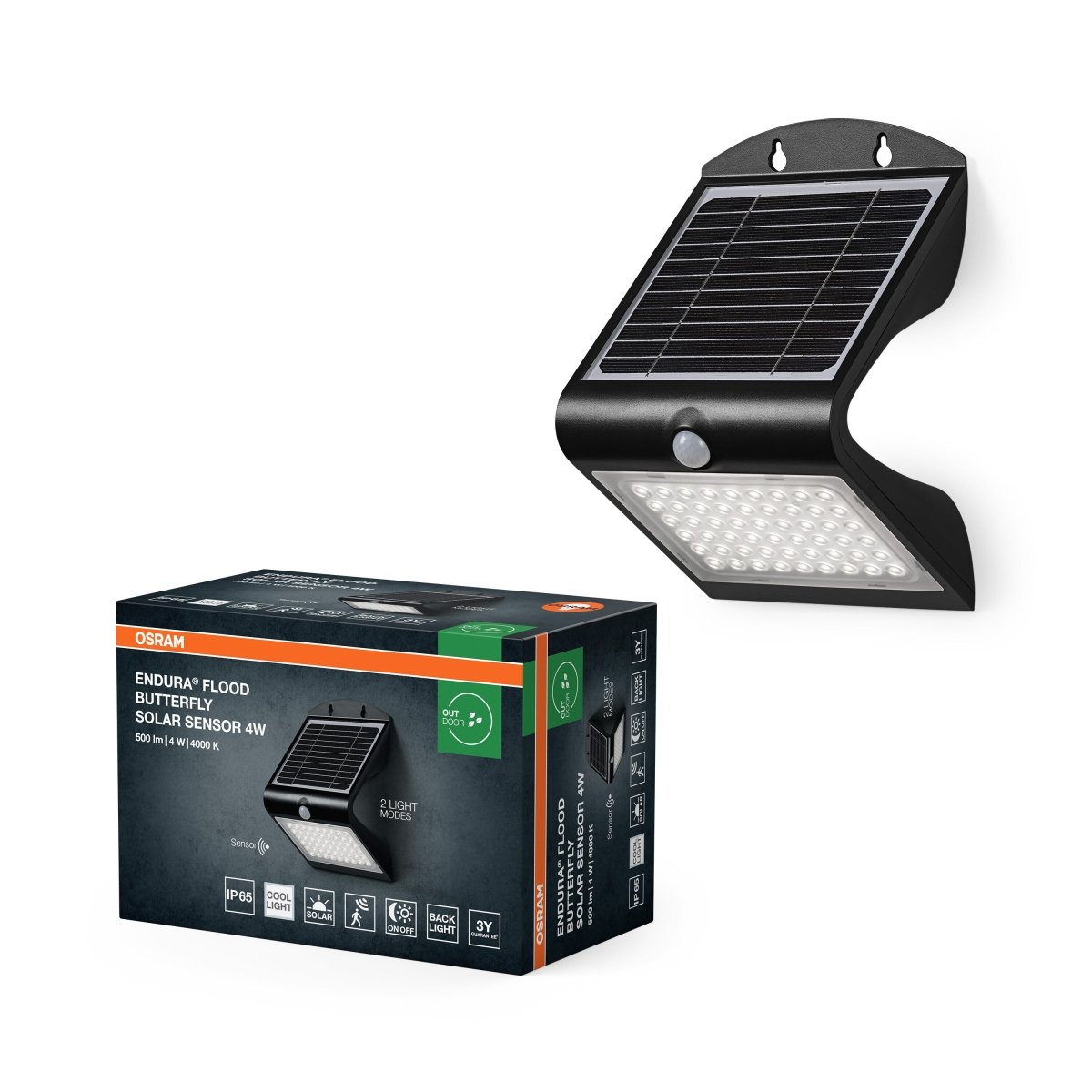 4099854429378 - Solární Reflektor ENDURA Butterfly Sensor 4W, Studená Bílá - Solární - Czechia LEDVANCE e - shop