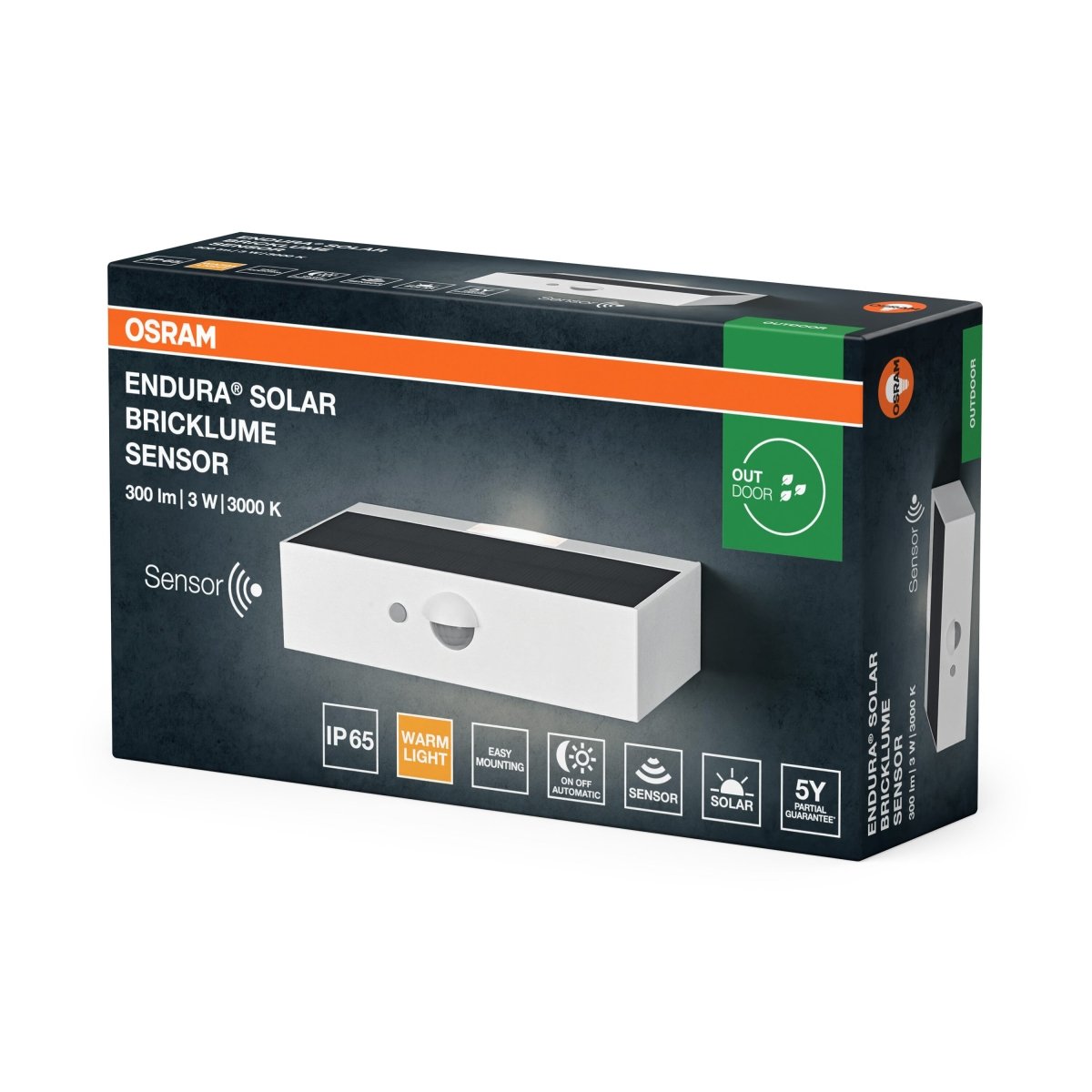 4099854455919 - Solární svítidlo Endura Style Bricklume se senzorem, Bílá - Solární - LEDVANCE e - shop