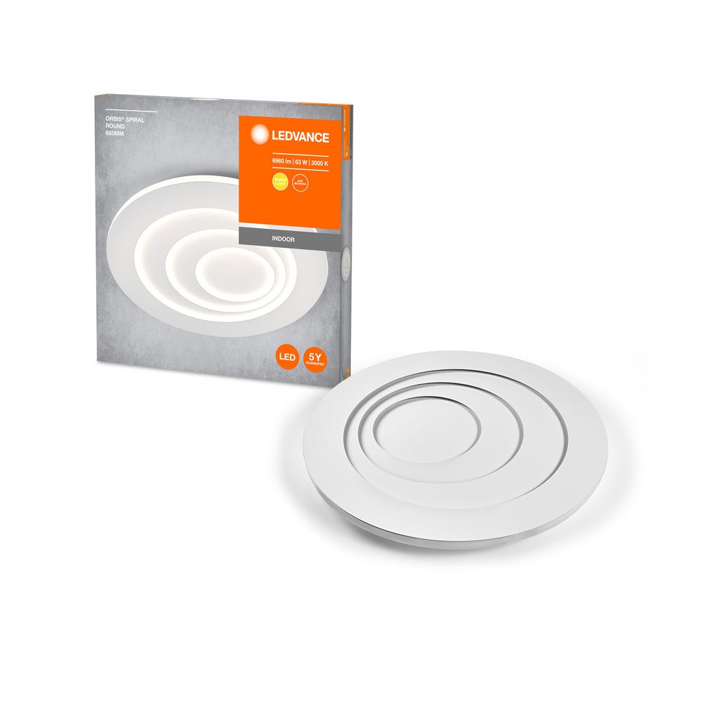Spirálové LED stropní svítidlo 63 W ORBIS 685mm, teplá bílá