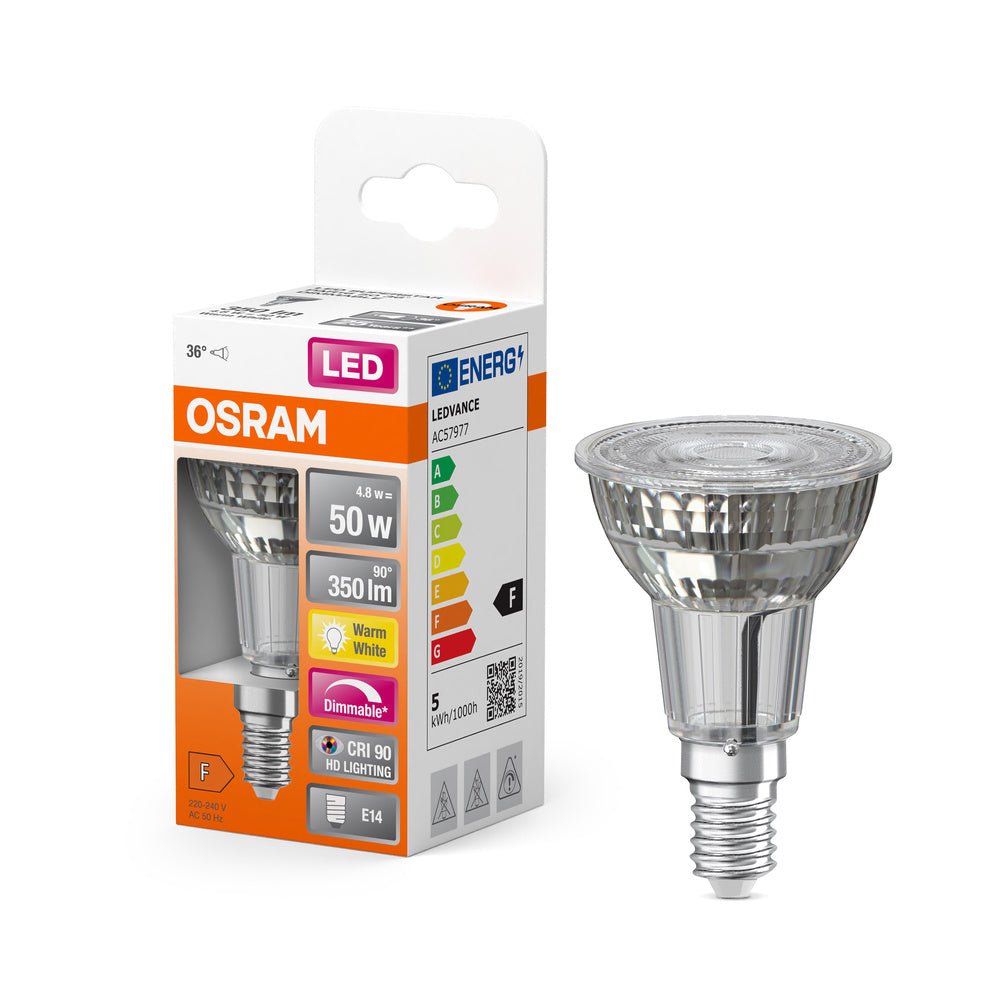 Stmívatelná LED bodovka E14 4,8 W SUPERSTAR, teplá bílá