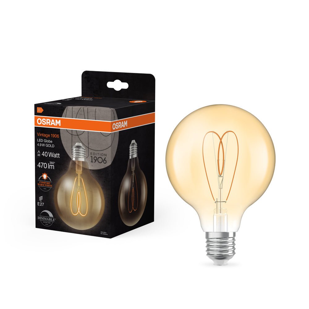 4058075836921 - Stmívatelná LED žárovka zlatá E27 4.9W VINTAGE GLOBE, teplá bílá - Žárovka - LEDVANCE e - shop