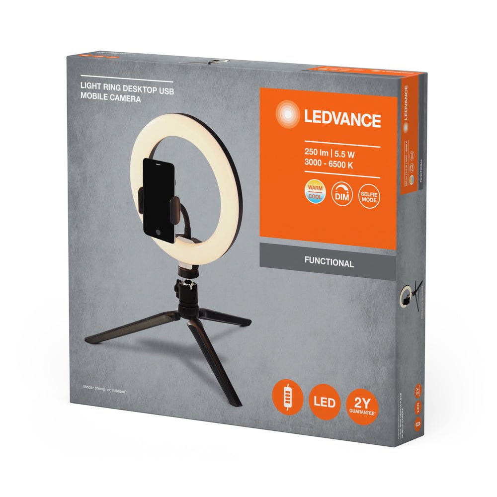4058075666870 - Stmívatelný bluetooth LED MOBILE CAMERA LIGHT RING - Doplněk - LEDVANCE e - shop