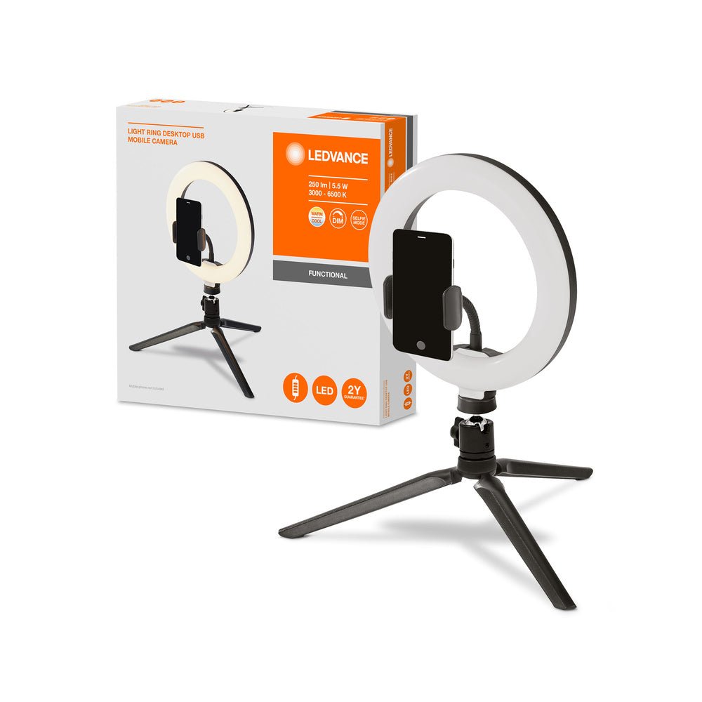 4058075666870 - Stmívatelný bluetooth LED MOBILE CAMERA LIGHT RING - Doplněk - LEDVANCE e - shop