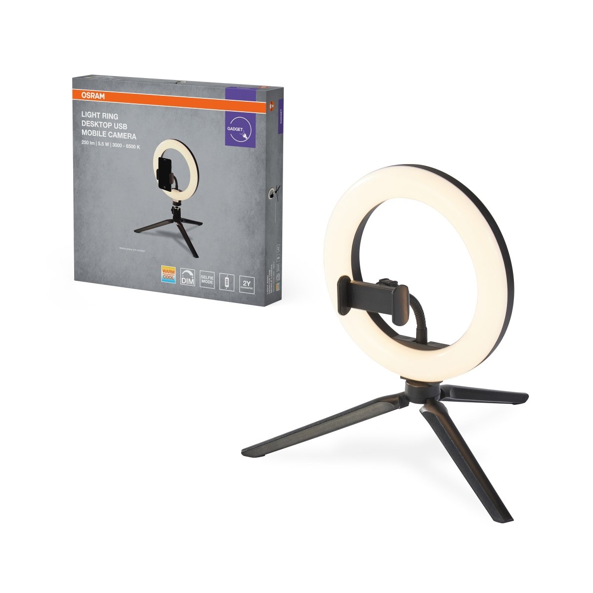 4099854497612 - Stmívatelný bluetooth LED MOBILE CAMERA LIGHT RING OSRAM - Doplněk - LEDVANCE e - shop