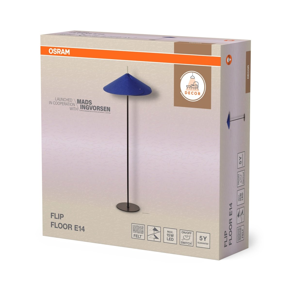 4058075848627 - Stojací lampa Flip, 1x E14, Modrá - Czechia LEDVANCE e - shop