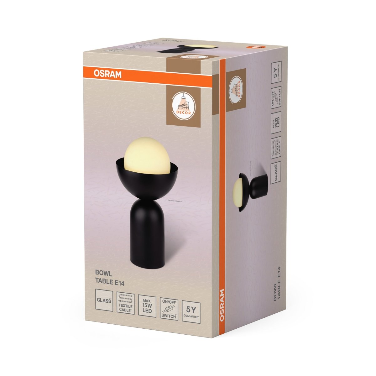 4058075847064 - Stolní lampa Bowl, 1x E14, Černá - Czechia LEDVANCE e - shop