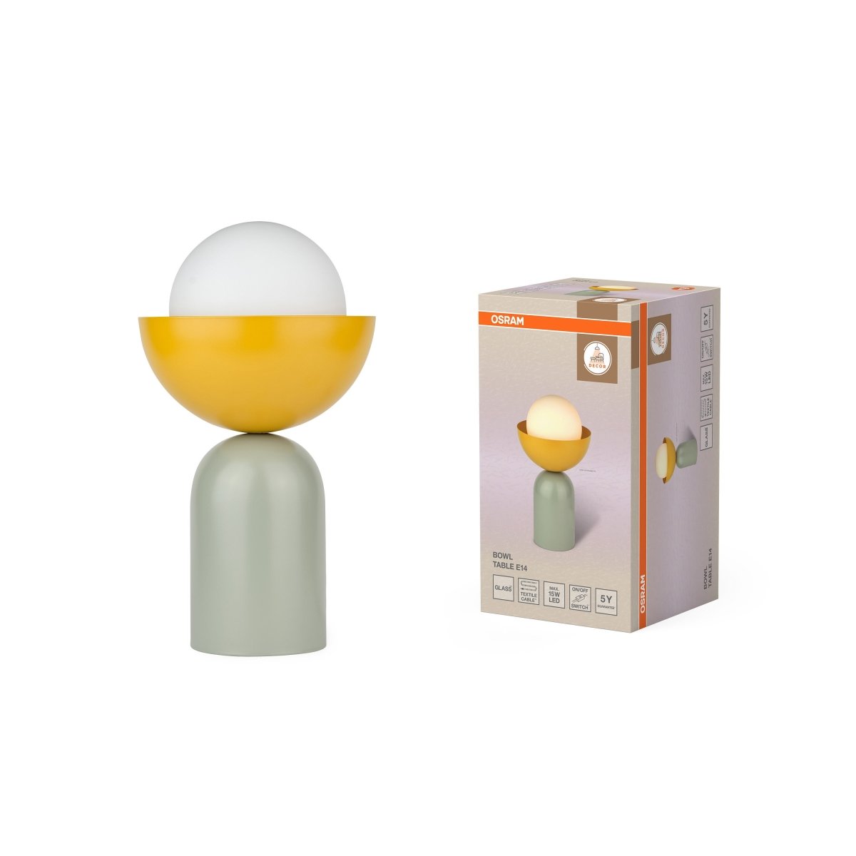 4058075847040 - Stolní lampa Bowl, 1x E14, Zelená - Czechia LEDVANCE e - shop