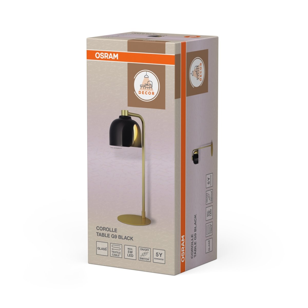 4058075848948 - Stolní lampa Corolle, 1x G9, Černá - Czechia LEDVANCE e - shop