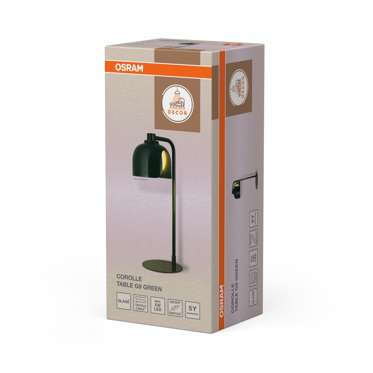 4058075848924 - Stolní lampa Corolle, 1x G9, Zelená - Czechia LEDVANCE e - shop