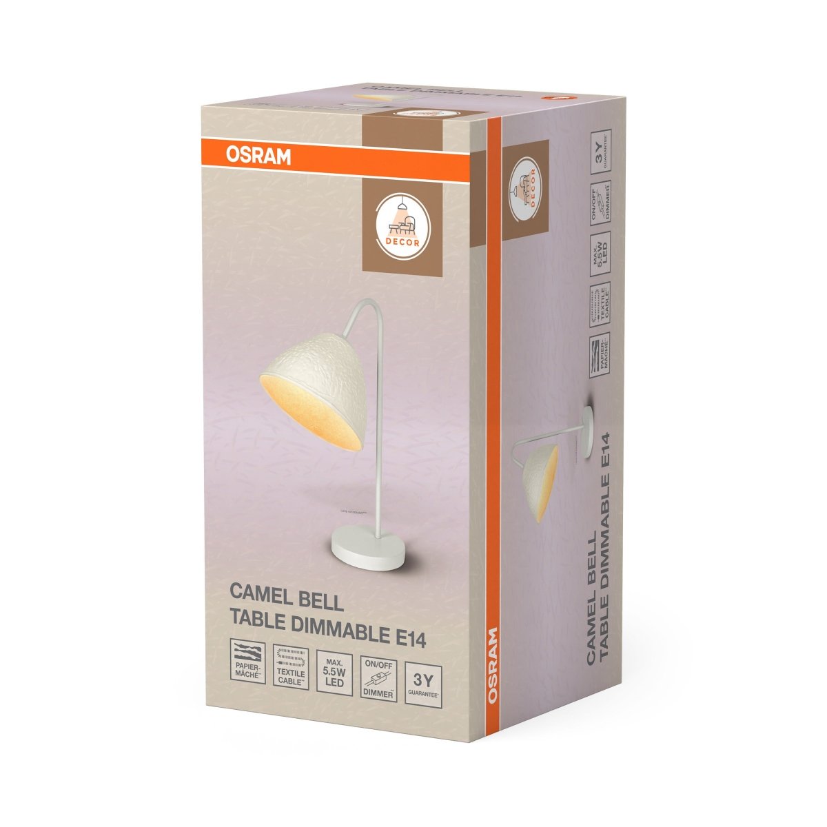4099854453854 - Stolní lampa Decor Camel Bell E14 stmívatelná, Bílá - Stojací lampa - Czechia LEDVANCE e - shop