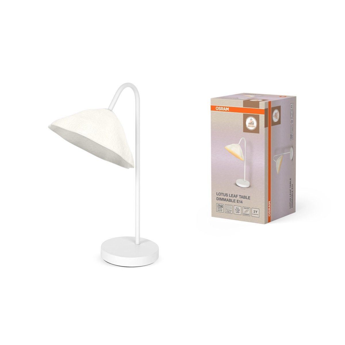 4099854454783 - Stolní lampa Decor Lotus Leaf E14 stmívatelná, Bílá - Stojací lampa - Czechia LEDVANCE e - shop