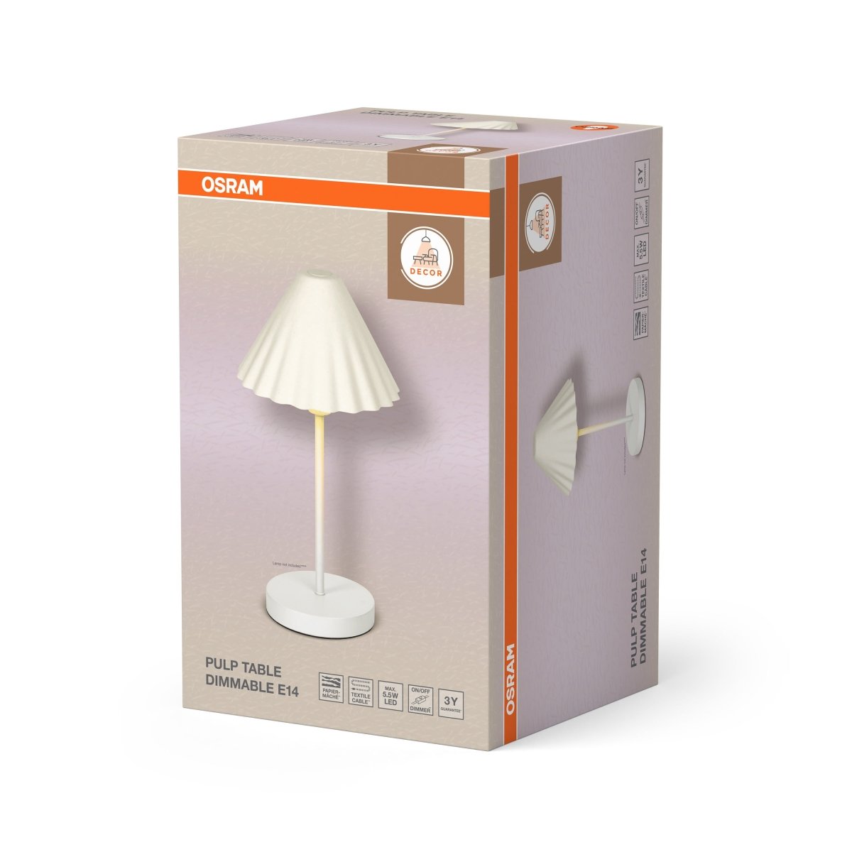 4099854454929 - Stolní lampa Decor Pulp E14 stmívatelná, Bílá - Stojací lampa - Czechia LEDVANCE e - shop