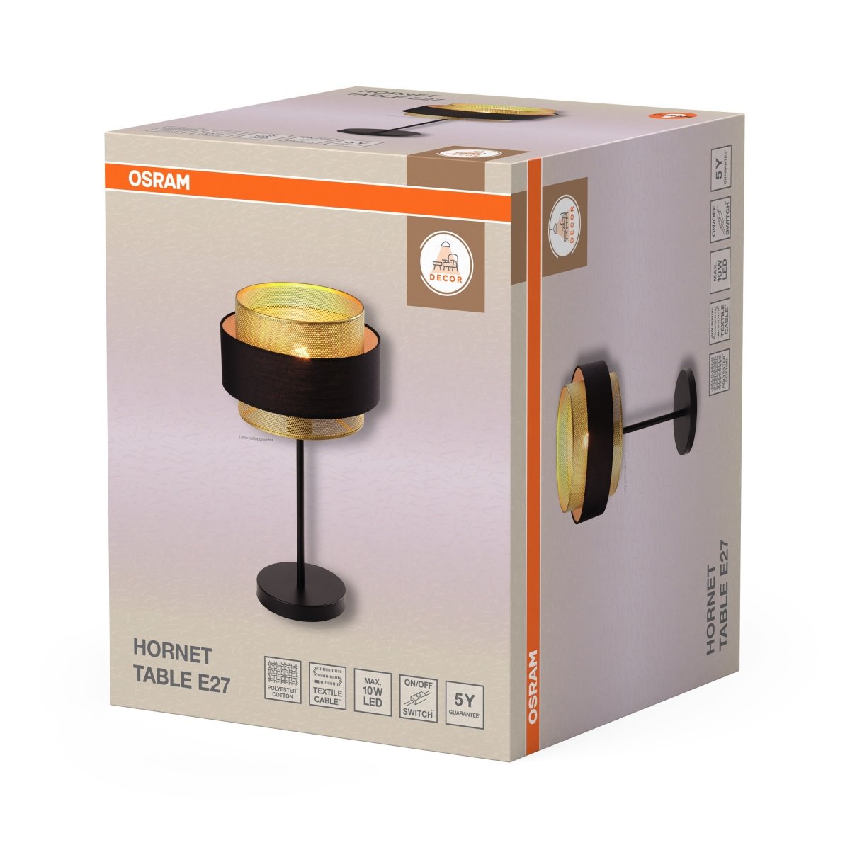 4058075847903 - Stolní lampa Hornet, 1x E27, Černá - Czechia LEDVANCE e - shop