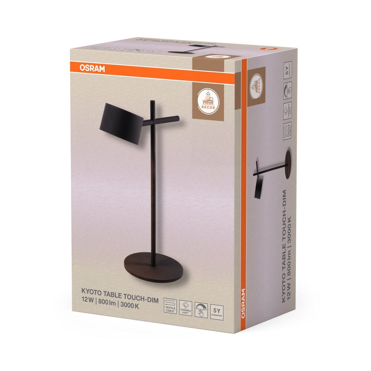 4058075846647 - Stolní lampa Kyoto, 12W, Teplá bílá, Dotykové stmívání, Černá - Czechia LEDVANCE e - shop