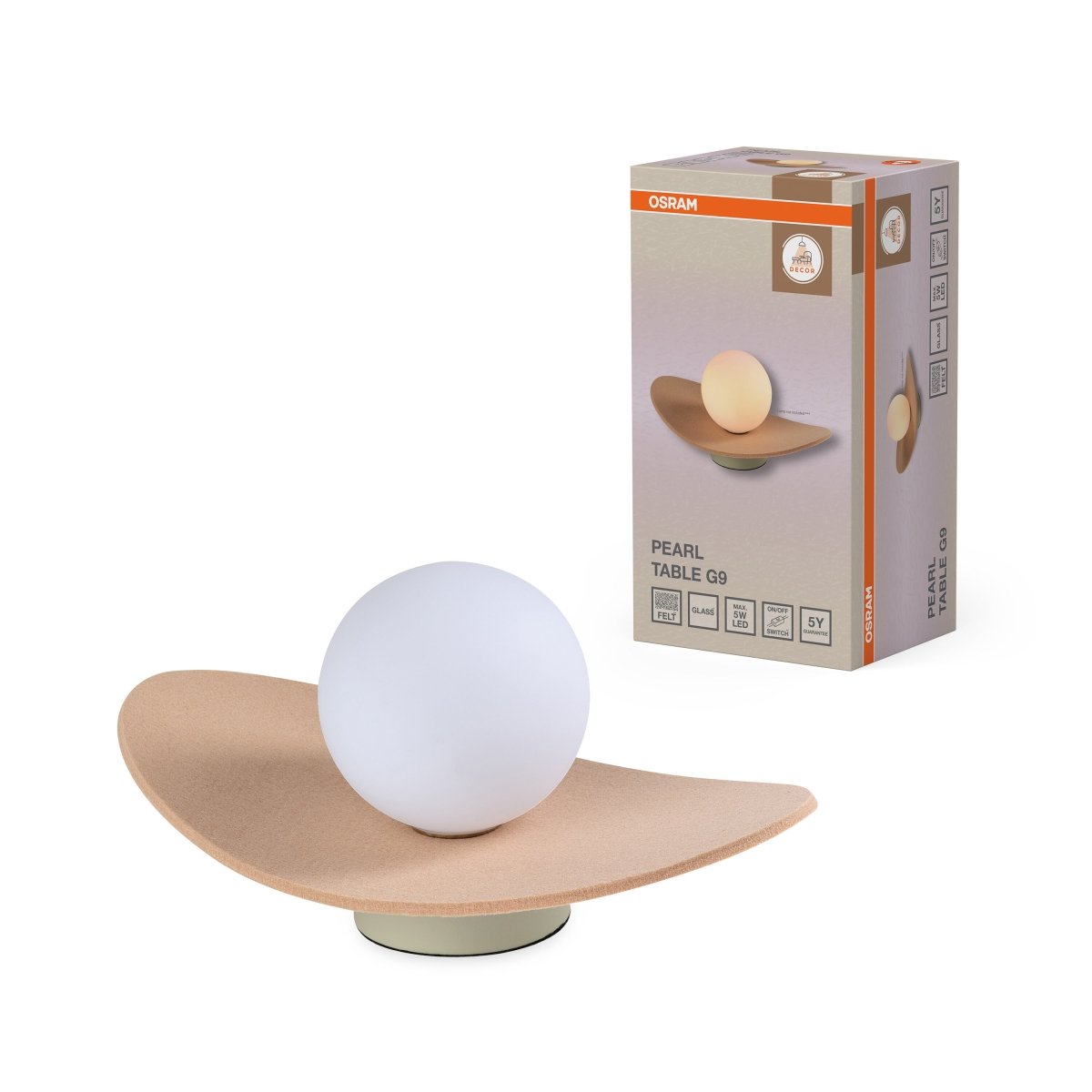 4058075847682 - Stolní lampa Pearl, 1x G9, Béžová - Czechia LEDVANCE e - shop
