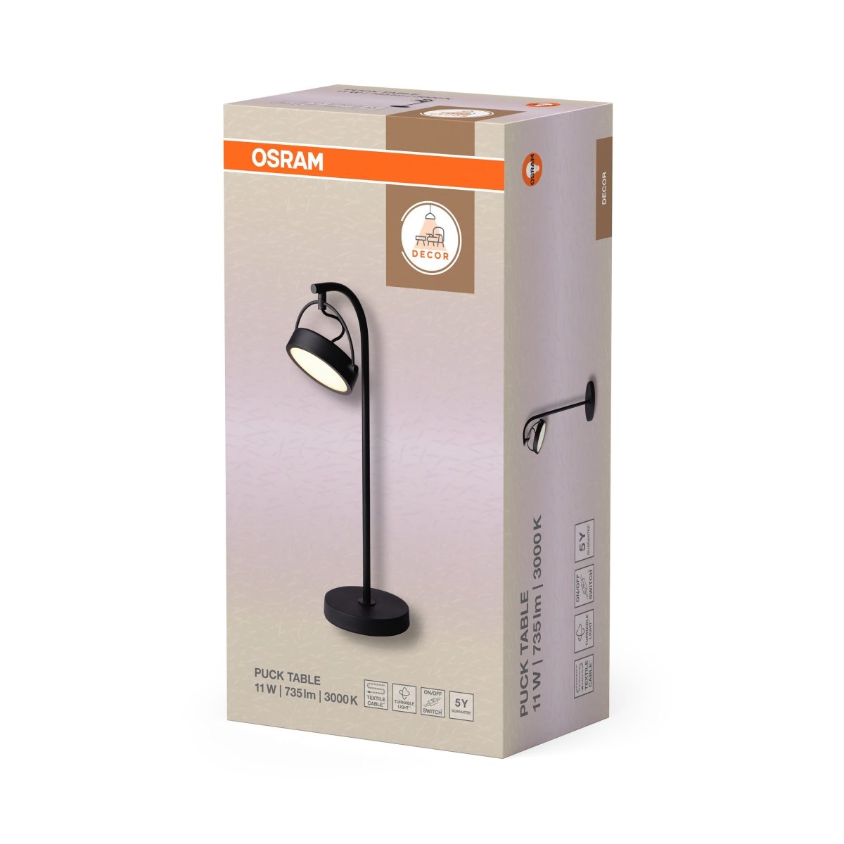 4058075846463 - Stolní lampa Puck, 11W, Teplá bílá, Černá - Czechia LEDVANCE e - shop
