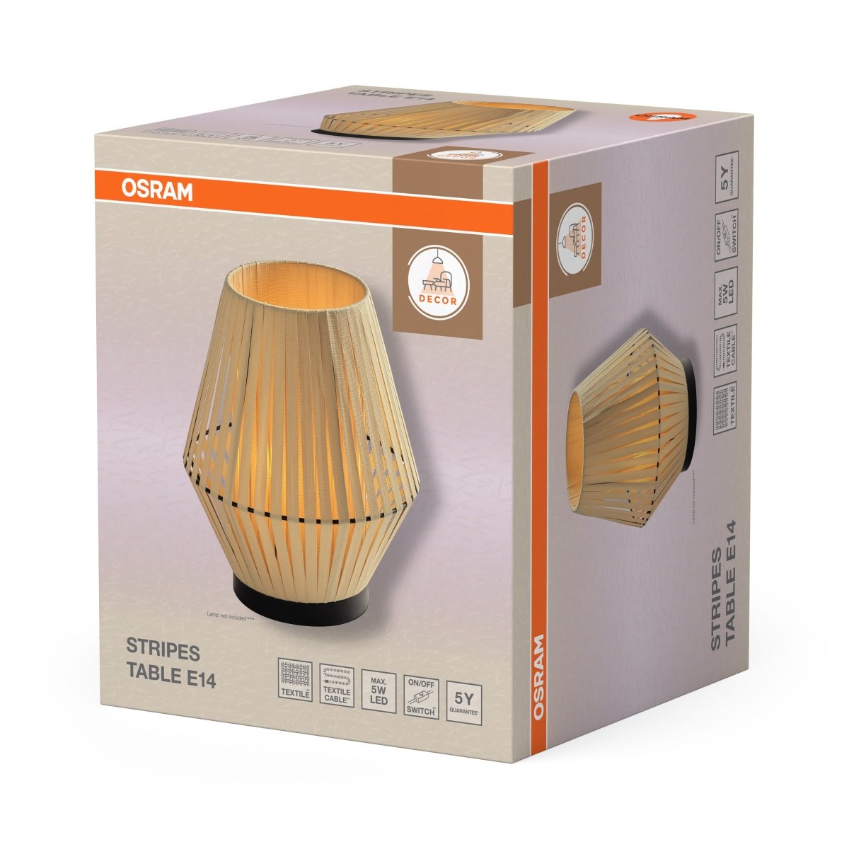 4058075848009 - Stolní lampa Stripes, 1x E14, Béžová - Czechia LEDVANCE e - shop