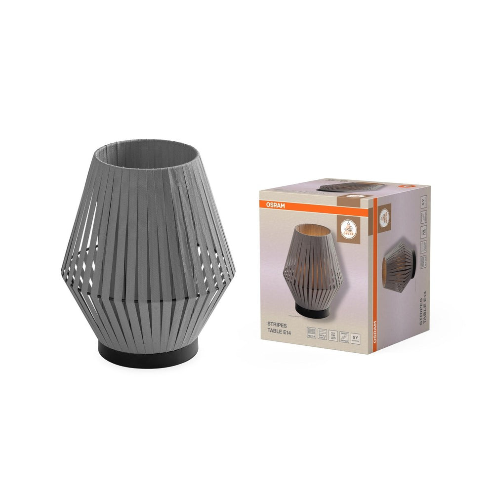 Stolní lampa Stripes, 1x E14, Tmavě šedá